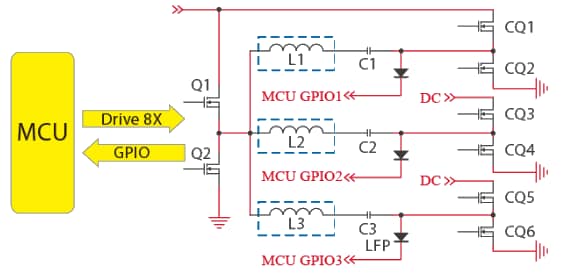 アプリケーション回路図 - PANJIT ワイヤレス充電トランスミッタ用パワーMOSFET